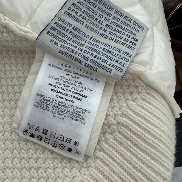 Moncler Girls Off White Puffer Winter Ski Fall Zip Jacket - Picture 10 of 16